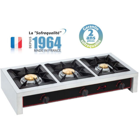 Réchaud Gaz Professionnel - 3 feux - 21000 W - Sofraca