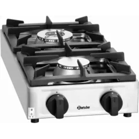 Réchaud inox à gaz 2 feux, 11 000 W, GAZ