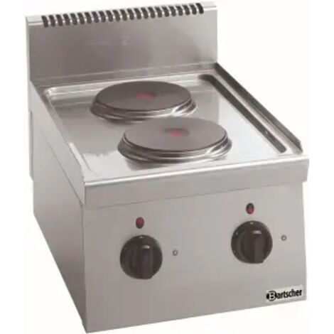 Réchaud inox électrique 2 x (Ø)180 mm, à poser, 4000 W, 400 V - TRI