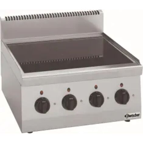Réchaud vitrocéramique - 4 foyers - 8 kW - L 600 x P 600 mm - Bartscher