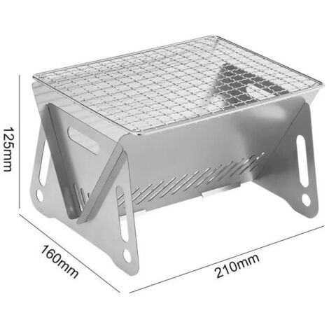 Réchaud,Mini poêle à bois d'extérieur Portable Camping pique-nique barbecue voyage cuisinière à bois pliant en acier - g[D12464784]