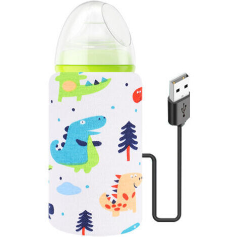 Réchauffeur de biberon USB - Delaman Portable Lait de voyage Chauffe-couvercle Couverture de rangement Isolation Thermostat Donut (Couleur : Dinosaur-Pattern)