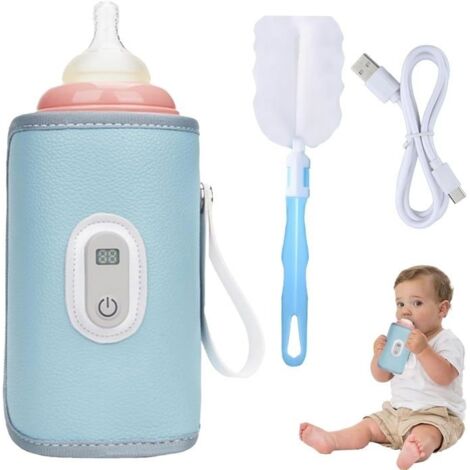 Réchauffeur de Biberon USB,Chauffe Biberon Portable avec Écran LCD, Températures Réglables Chauffe Biberon,5 Températures Réglables
