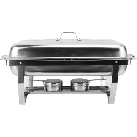 Réchauffeur de buffet en acier inoxydable, 2 compartiments, serveur commercial, restauration alimentaire avec cuisinière