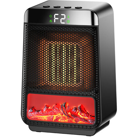Réchauffeur d'espace intérieur portable - petit réchauffeur de flamme électrique avec thermostat - réchauffeur de pièce en céramique à chauffage rapide PTC avec éclairage ambiant dynamique pour chambr