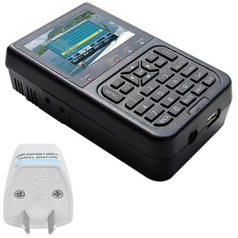 Rechercheur numérique de signaux DVB-S avec écran LCD 3,5", récepteur FTA pour affichage, prise AU. Idéal pour satellite.
