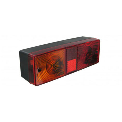 Rechteckige 4-Funktions-Traktorleuchte – Positionslicht, Blinker, Bremslicht – Abmessungen 180 x 60 x 52 mm – Lochabstand 135 mm