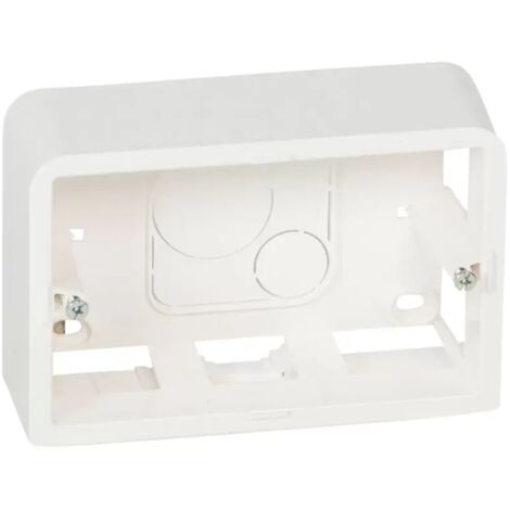 Rechteckige Aufputzdose „Mosaic“ für drei IP20/IK02-Module 124x88x40mm aus weißem LEGRAND-Thermoplast