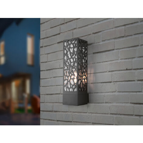 Rechteckige Außenwandleuchte Cooper Anthrazit IP44 Trio Lighting