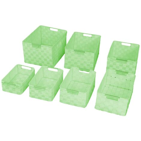 Rechteckige hellgrüne Polyesterschublade 1-7 cm38x28h21