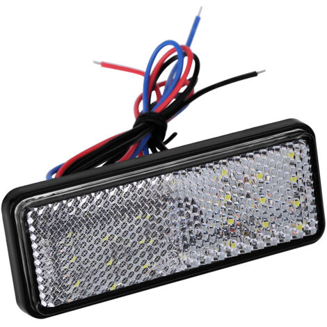 Rechteckige LED-Bremsleuchte für Motorrad/Roller, Universalreflektor – Weiß
