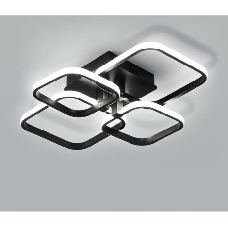 Rechteckige LED-Deckenleuchte, 60W 6750LM LED-Deckenleuchte, moderne Aluminium-Deckenleuchte, geeignet für Wohnzimmer, Schlafzimmer, Küche, Flur (schwarz).