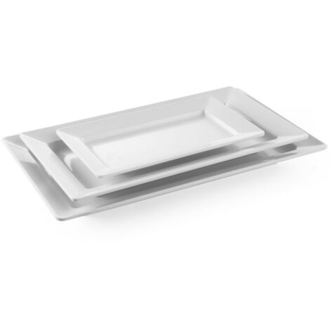 Rechteckige Melaminplatte 36x20,5cm Höhe 3,8cm weiß - Hendi 561508