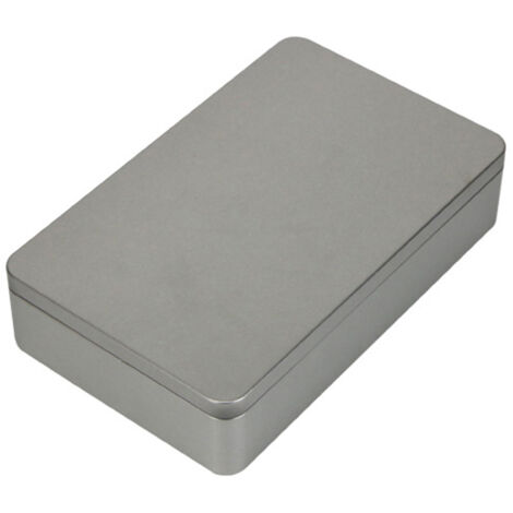 Rechteckige Metalldose – Leere, verzinntes Eisen – 215 x 135 x 48 mm – Für Schmuck, Geschenke oder zur Aufbewahrung – Mit Schnappdeckel