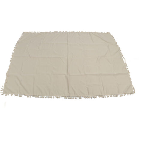 Rechteckige Polyester-Tischdecke mit Spitzenfransen, für Esszimmer-, Restaurant- oder Hoteltische, beige, 140 x 180 cm