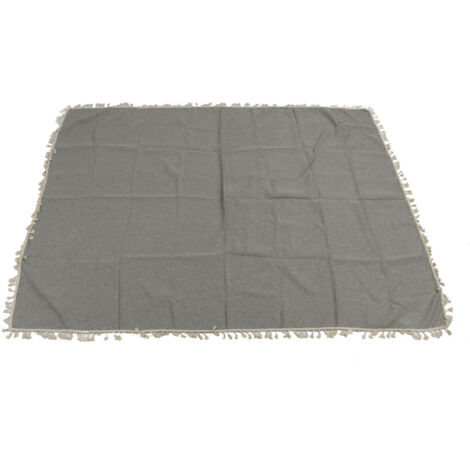 Rechteckige Polyester-Tischdecke mit Spitzenfransen, für Wohnzimmer-, Restaurant- oder Hoteltische, hellgrau, 140 x 180 cm