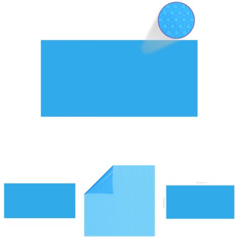 Rechteckige Pool-Abdeckung PE Blau 450 x 220 cm - Poolabdeckungen & -unterlagen