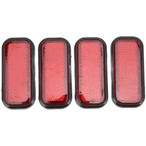 Rechteckige, reflektierende Fahrzeugaufkleber, 4er-Set, Rot