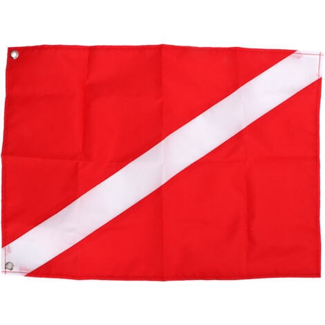 Rechteckige, rot-weiße 50x35cm Taucherflagge für Freitauchen und Speerfischen