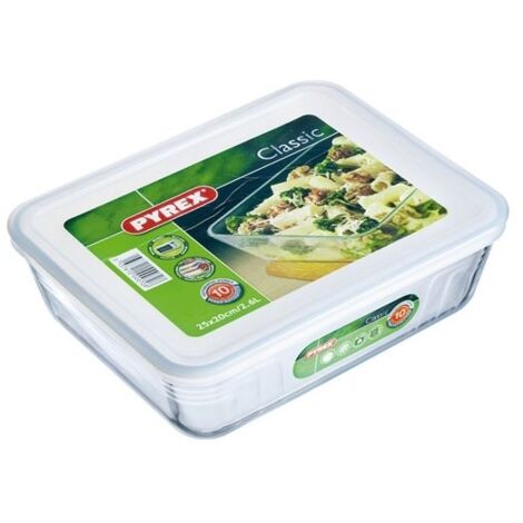 Rechteckige schale 0,8 l glas + kunststoffabdeckung - Pyrex - 241p000/5046