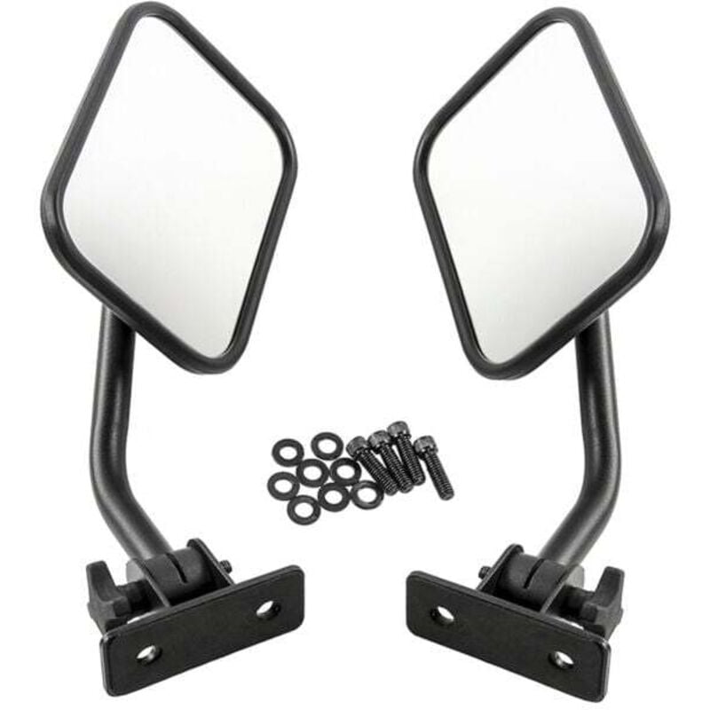 Image of Rechteckige Seitenspiegel für Jeep Wrangler, Schnellverschluss, 4x4-kompatibel