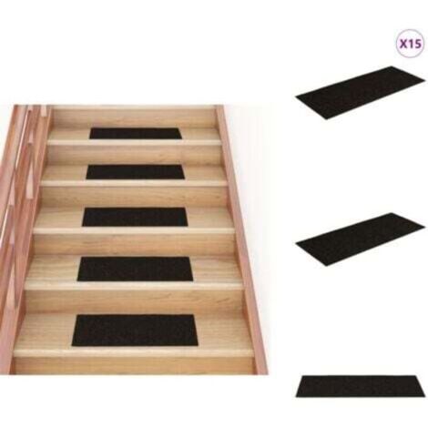 Rechteckige, selbstklebende Treppenläufer, 15 Stück, 60 x 25 cm – Treppenläufer – Stufenmatten – Treppenschutz – rutschfest