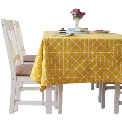 Rechteckige Tischdecke aus Baumwolle und Leinen, Tischdecke aus Köperstoff