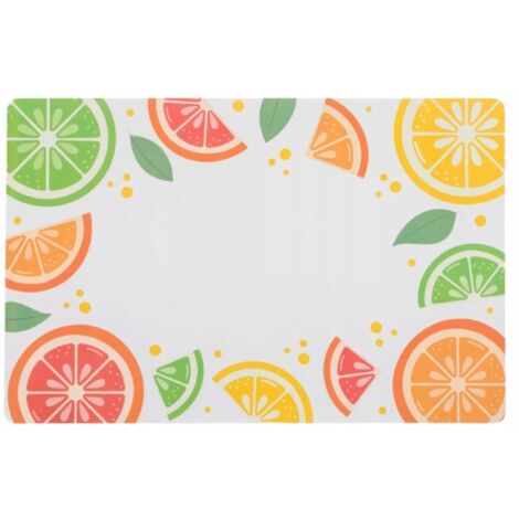 Rechteckige Tischunterlage 28x43cm, PVC-Unterlage mit Sommerfruchtmuster