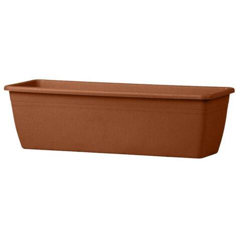 Rechteckige Vase ''Cassetta Mare Basic'' für Blumen und Gartenpflanzen. -40 cm / Fog Grey