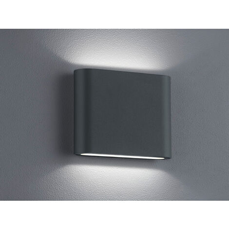 Rechteckige Wandleuchte Thames II Led Double Emission IP54 Anthrazit L11 cm Trio Lighting