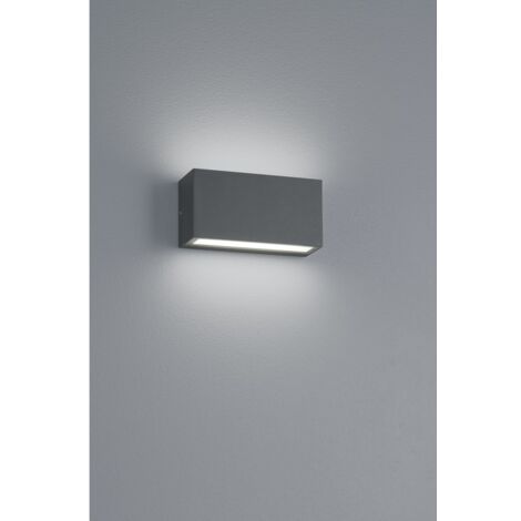 Rechteckige Wandleuchte Trent Led IP65 Anthrazit Double Emission Trio Lighting