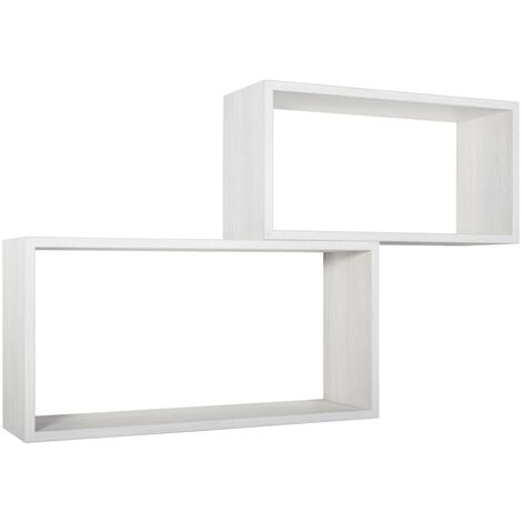 Rechteckiger 2er set wandregal mod. Bislungo farbe eiche gebleicht