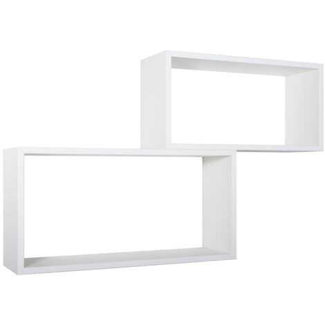 Rechteckiger 2er set wandregal mod. Bislungo farbe weiss