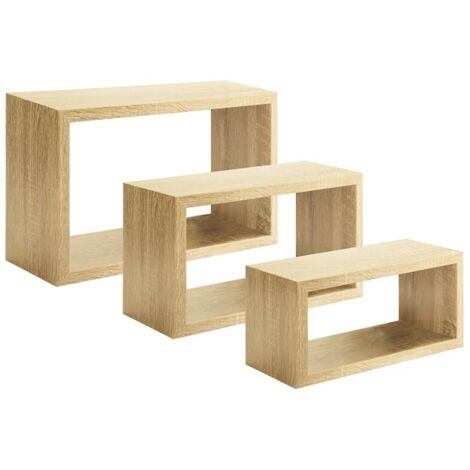 Rechteckiger 3er set wandregal mod. Trittico farbe eiche sagerau