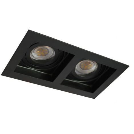 Rechteckiger Akrah Einbauring zwei Lichter schwarz 18x10cm
