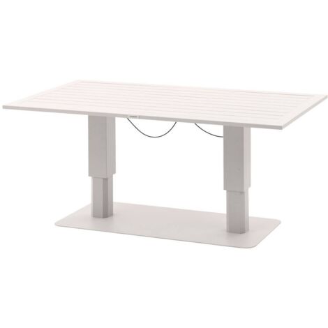 Rechteckiger aufklappbarer Gartentisch Salimia Hafer 150 x 80 x 69cm aus Aluminium  - Hespéride