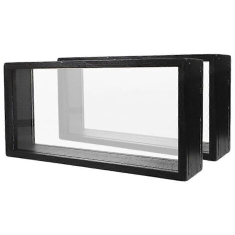 Rechteckiger Bilderrahmen aus Holz und Acryl zur Aufbewahrung von Fotos, ideal für die Bürodekoration. Schlichtes Design, 2er-Set.
