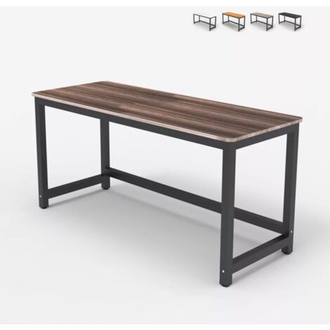 Rechteckiger Bürotisch 120x60cm Holz Metall schwarz modern Bridgeblack 120