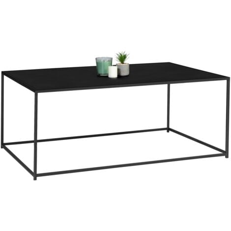 IDMARKET Rechteckiger Couchtisch DETROIT 113 cm Industriedesign aus Holz und Metall