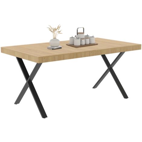Rechteckiger Esstisch ALMA 6 Personen Industriedesign 160 cm