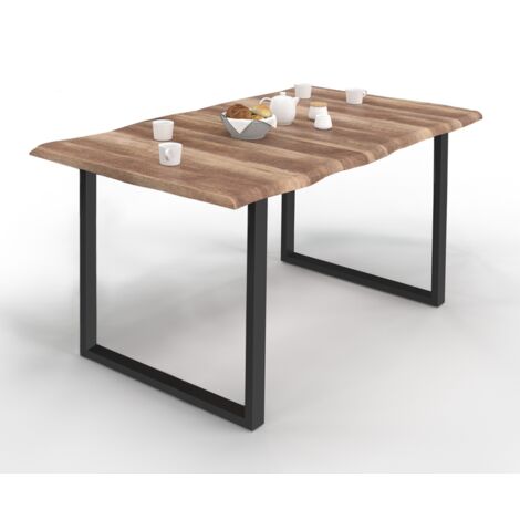 Rechteckiger Esstisch DAKOTA 6 Personen Beine U-Form Industriedesign 160 cm