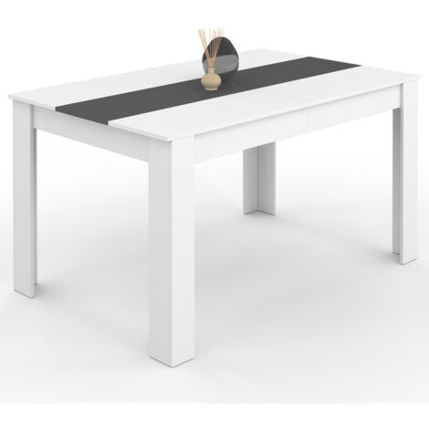Rechteckiger Esstisch GEORGIA 6 Personen weiß und grau 140 x 90 cm