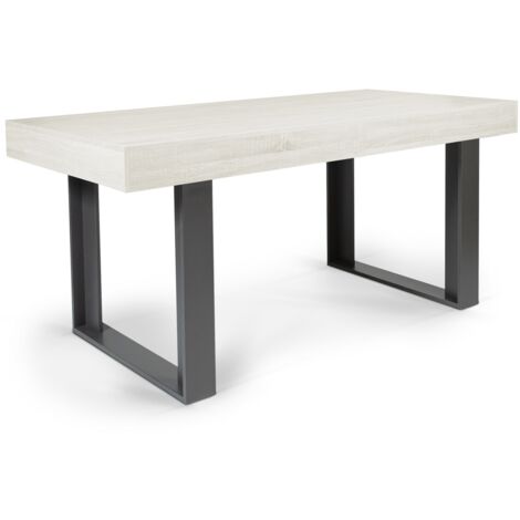 Rechteckiger Esstisch PHOENIX 6 Personen Holz grau 160 cm