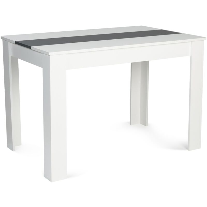 Idmarket Weiß - Rechteckiger Esstisch Rozy 6 Personen Und Grau 110 Cm