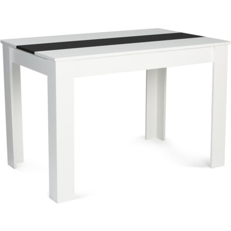 Rechteckiger Esstisch ROZY 6 Personen weiß und schwarz 110 cm