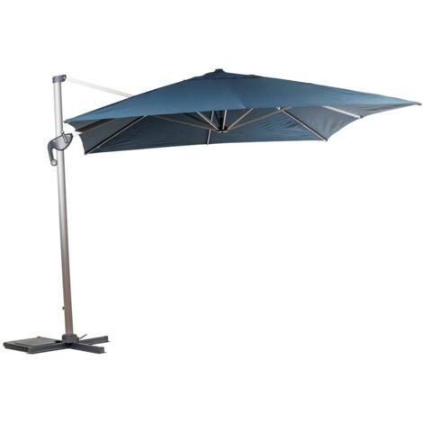 Rechteckiger, freistehender Sonnenschirm Équador Petroleum 4 x 3m aus Aluminium und Polyester - Hespéride