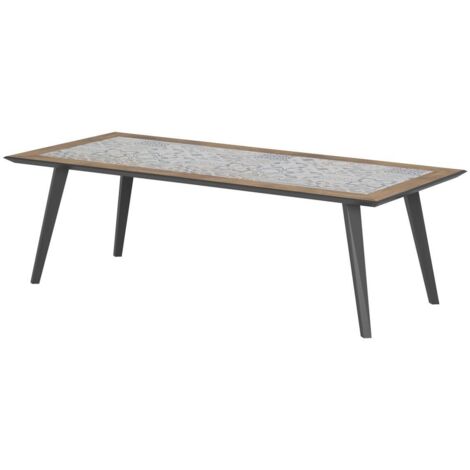 Rechteckiger Gartentisch Lambada in Keramik & Graphitgrau - 8 Sitze