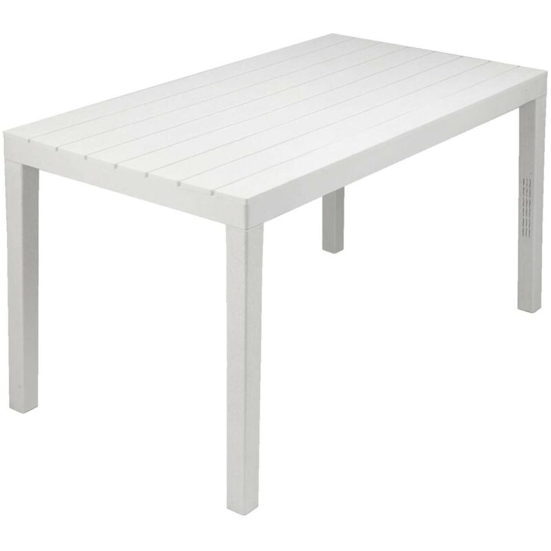 Progarden Gartentisch Vasto, Rechteckiger Esstisch, Mehrzweck-gartentisch Für Den Innen- Und Außenbereich, 100 % Made In Italy, Cm 138x78h72, Weiß