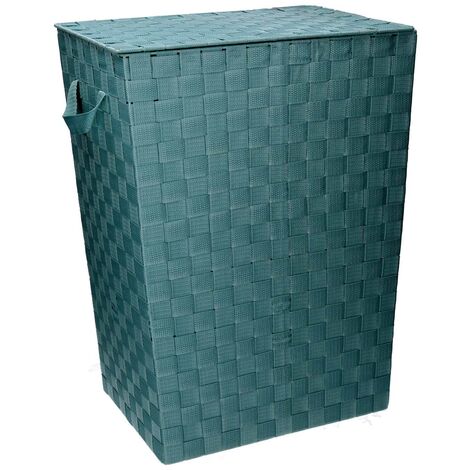 Rechteckiger gefütterter aquagrüner Polyesterkorb cm40x30h53