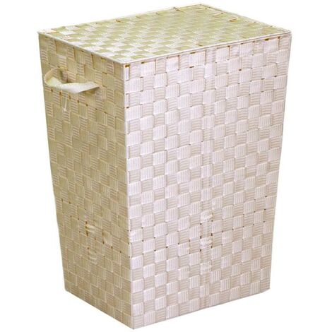 Rechteckiger gefütterter cremefarbener Polyesterkorb cm40x30h53